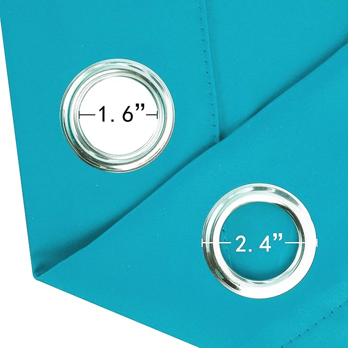 LEMOMO Teal Thermal Blackout Curtains/38 x 84 Inch/Set of 2 Panels Room Darkening Curtains for Bedroom