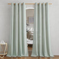 NICETOWN Rustic Linen 102 inch Long Curtains for Living Room, Grommet Privacy Added Thick Linen Weave with Light Filter Window Curtains & Drapes for Bedroom, Sage Green, W55 x L102, 2 Panels