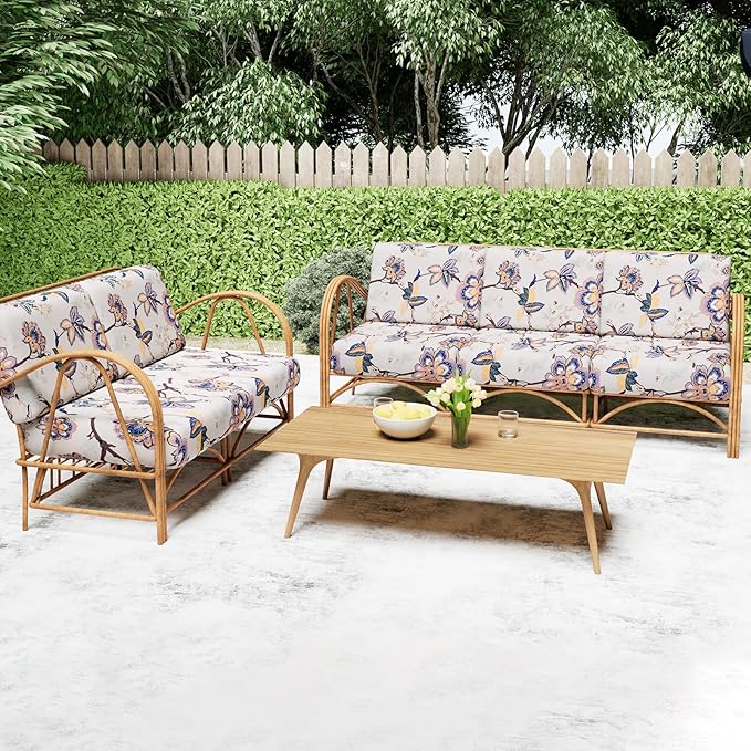 Smiry Printed Couch Cushion Covers, Stretch Soft Couch Covers for Sofa, Washable Non-Slip Sofa Slipcover Furniture Protector for Indoor and Outdoor (Backrest M, Beige)