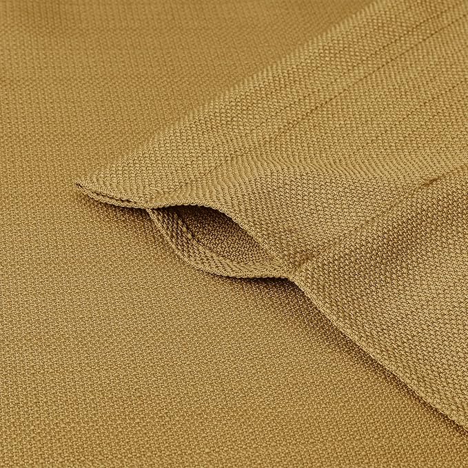 Chyhomenyc Gold Valance for Windows, Light Filtering Faux Linen Textured Small Window Kitchen Valance, Rod Pocket Short Curtain for Bathroom Laundry Basement, 60Wx14L inch, 1 Piece