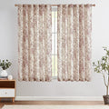 jinchan Linen Blend Curtain Floral Curtains for Living Room 54 Inch Length Farmhouse Brick Red Printed Curtain Rod Pocket Back Tab Peony Flower Patterned Drapes Curtains Set 2 Panels