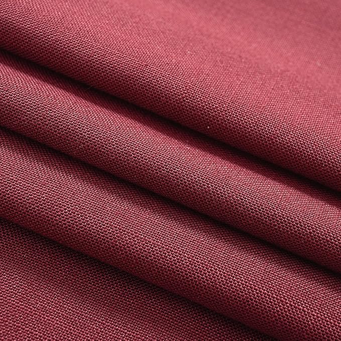 Burgundy Curtains for Living Room Back Tab Modern Farmhouse Semi Sheer Burgundy Curtains 84 inches Long 2 Panels Set Muted Neutral Window Curtain for Dining Room Bedroom 52x84