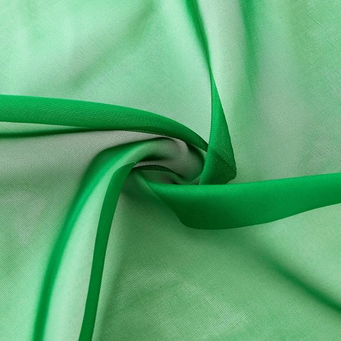 SpaceDresser Sheer Voile Window Treatment Rod Pocket Curtain Panels for Kitchen Bedroom Living Room Drapes Sunlight Filtering Privacy Semi Home Decor Assorted Colors Sizes (Green, 52 W x 108 L)