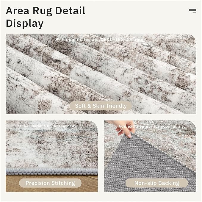 Runner Rug 2x6 Washable Non-Slip Kitchen Runner Rugs for Bathroom Laundry Room Pink/Grey Vintage Floor Carpet Runners for Hallway Entryway