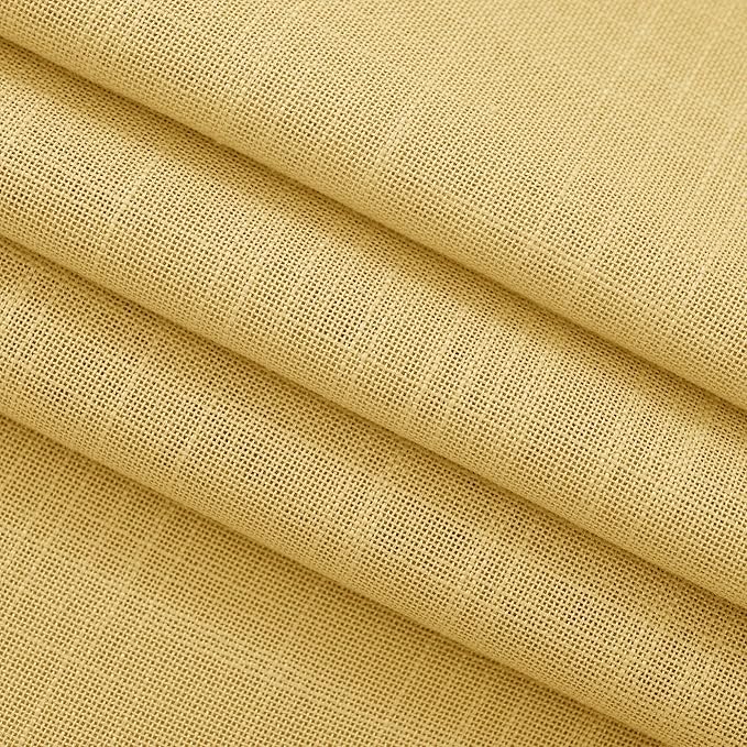Gold Curtains for Living Room Back Tab Modern Farmhouse Semi Sheer Curtains 90 inches Long 2 Panels Set Muted Neutral Window Curtain for Dining Room Bedroom 52x90