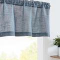 jinchan Sheer Valance Curtain Linen Textured Valance for Kitchen Living Room Bedroom Voile Window Light Filtering Farmhouse Country Rod Pocket 1 Panel 16 Inch Length Navy Blue