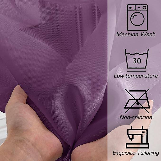 OWENIE Plum Sheer Curtains, Sheer Curtains 78 Inches Long 2 Panels Set, Rod Pocket Voile Fimly Sheer Drapes for Living Room Bedroom, 2pcs, Plum, Each 42" W x 78" L