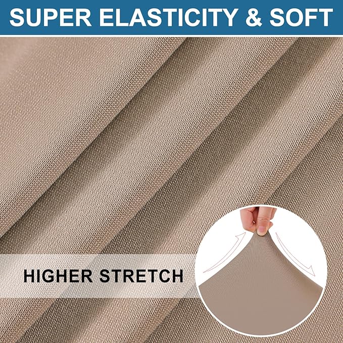 Smiry Printed Couch Cushion Covers, Stretch Soft Couch Covers for Sofa, Washable Non-Slip Sofa Slipcover Furniture Protector for Indoor and Outdoor (1 Pack, Mocha)