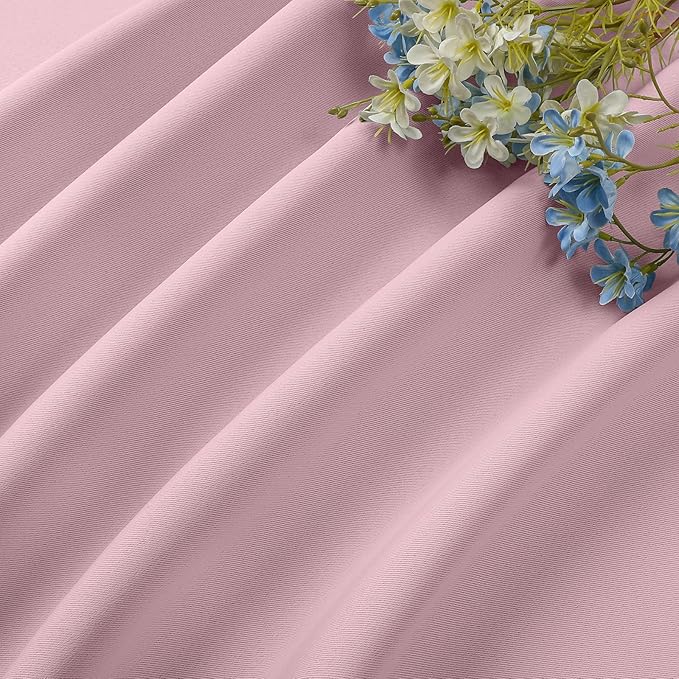 CUCRAF Light Pink Blackout Curtains Customize, Rod Pocket Room Darkening Curtain for Bedroom Living Room, Thermal Insulated Window Drapes 1 Panel (Custom Size, Color)
