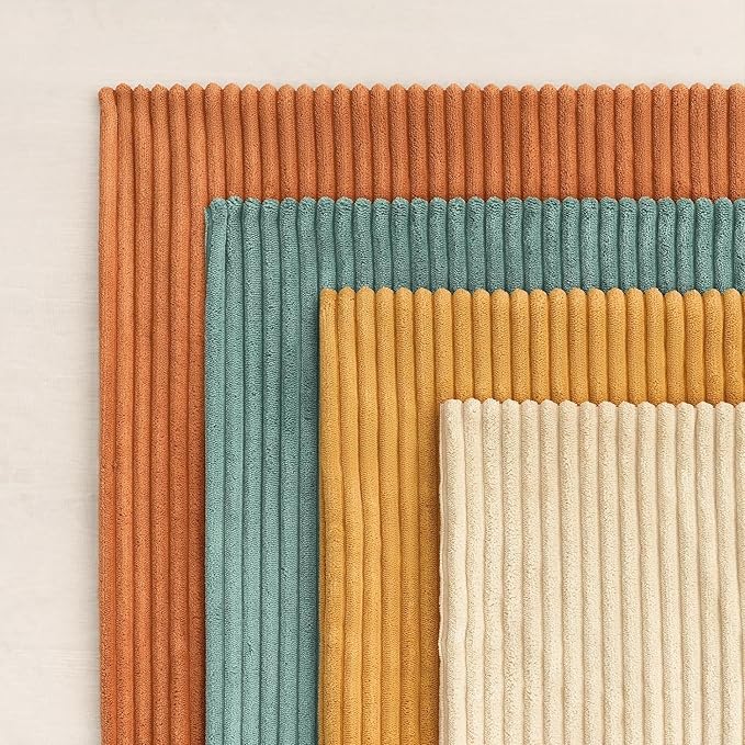 Topfinel Decorative Throw Pillow Covers Cushion Cases, Set of 4 Soft Velvet Modern Double-Sided Designs, Mix and Match for Boho Farmhouse Fall Home Decor (18x18 inch, Orange/Teal)