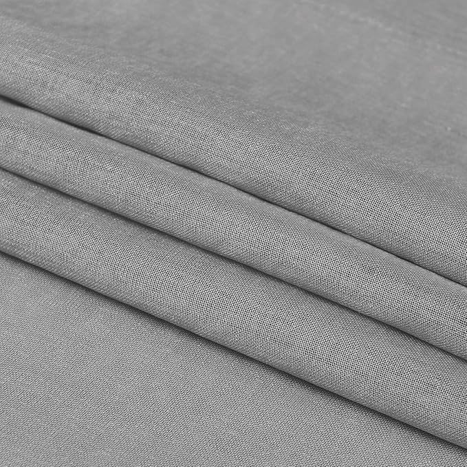 DWCN Grey Sheer Curtains Semi Transparent Voile Rod Pocket Curtains for Bedroom and Living Room, 42 x 84 inches Long, Set of 2 Panels