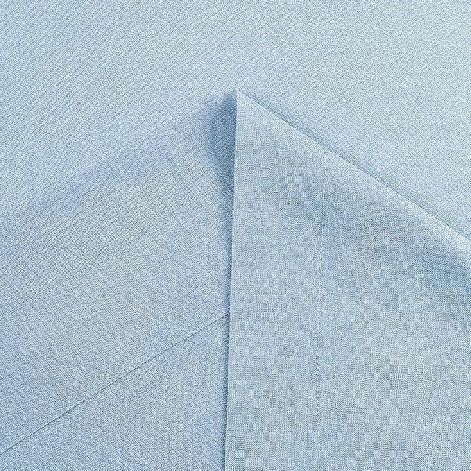 DWCN Sky Blue Sheer Curtains Semi Transparent Voile Rod Pocket Curtains for Bedroom and Living Room, 52 x 72 inches Long, Set of 2 Panels