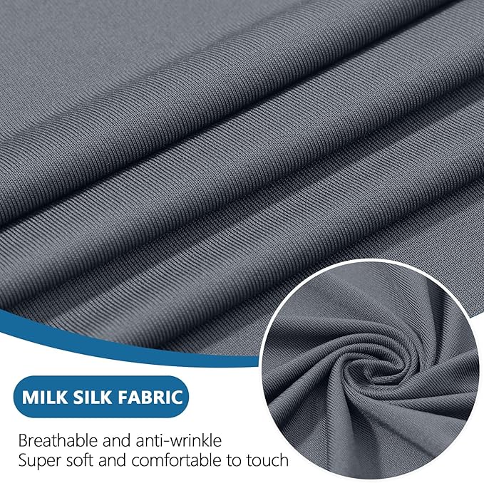 hyha Milk Silk Couch Cushion Covers, Soft Magic Sofa Covers Washable for 2 Cushion Couch, Stretch Sectional Outdoor Cushion Covers for Patio Furniture with Elastic Bottom(Medium, Dark Gray)