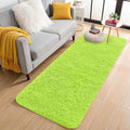 OLANLY 2x8 Machine Washable Runner Rugs for Hallway, Soft Fluffy Shaggy Bedside Rugs for Bedroom, Living Room, Indoor Floor Carpet for Kids Girls and Boys, Home Decor Aesthetic, Lime Green