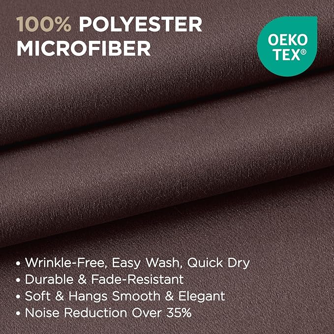 Joydeco Blackout Curtains 84 inches Long 2 Panels Set, Thermal Insulated Long Curtains & Drapes 2 Burg, Room Darkening Grommet Drapes for Bedroom Living Room Windows (W42 x L84 Inch, Chocolate)