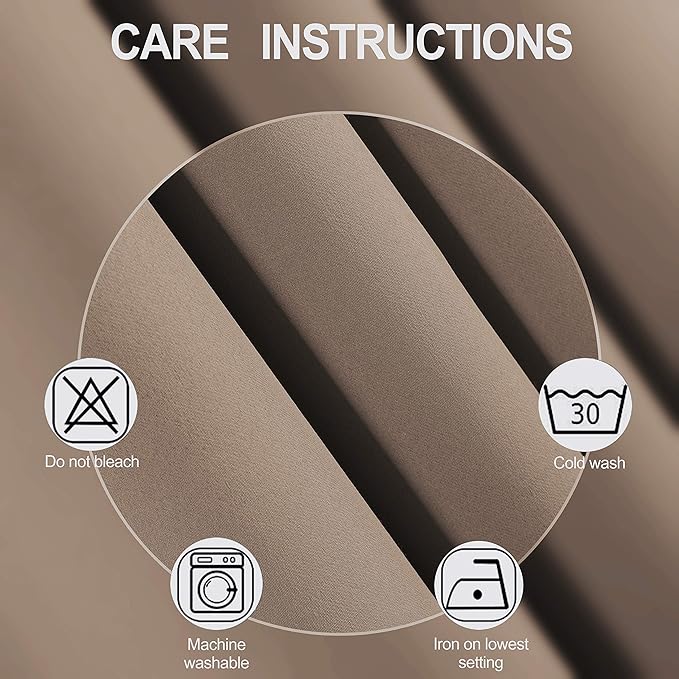 LEMOMO Cappuccino Thermal Blackout Curtains/52 x 95 Inch/Set of 2 Panels Room Darkening Curtains for Bedroom