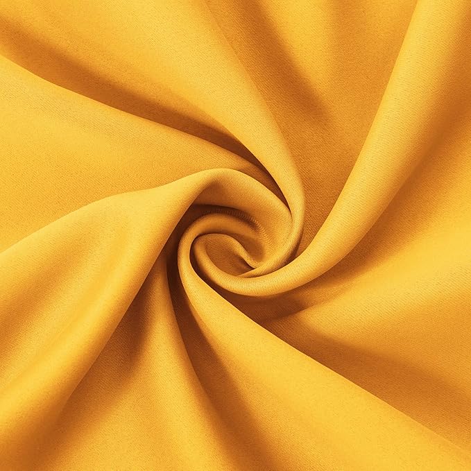 LEMOMO Blackout Curtains 66 x 84 inch/Yellow Curtains Set of 2 Panels/Thermal Insulated Room Darkening Bedroom Curtains