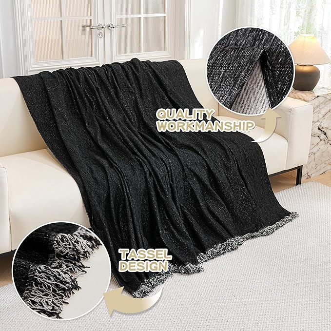 MYSKY HOME Black Couch Covers, Couch Cover 2 Cushion Sofa Pet Couch Cover for Sofa, Sectional Couch Covers L Shape Throw Sofa Cover, Soft Washable Pets Covers for 2 Cushion, 71"x118", Black
