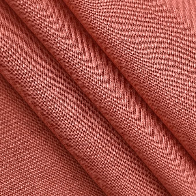 Nanspring Coral Linen Curtains 120 Inches Long 2 Panels Set Back Tab Loop Pocket Light Filtering Semi Sheer Boho Large Window Decor Extra Long Drapes for High Ceiling Living Room 52x120