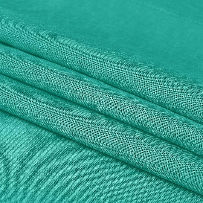 DWCN Teal Sheer Curtains Semi Transparent Voile Rod Pocket Curtains for Bedroom and Living Room, 52 x 84 inches Long, Set of 2 Panels