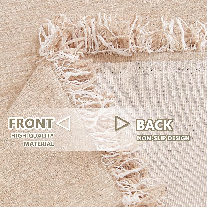 MYSKY HOME Dog Sofa Covers Khaki L-Shaped Sofa Slipcovers, Loveseat Couch Cushion Cover Tassel Edge, 91"x 118
