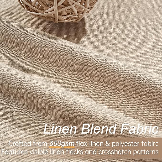 Topfinel Tan Blackout Curtains for Living Room 100 inch Long,Thick Linen Pinch Pleat Curtains with Hooks Bedroom Apartment Window Treatment 2 Panels,100 inch Length