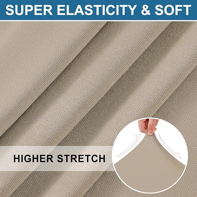 Smiry Printed Couch Cushion Covers, Stretch Soft Couch Covers for Sofa, Washable Non-Slip Sofa Slipcover Furniture Protector for Indoor and Outdoor (3 Pack, Taupe)