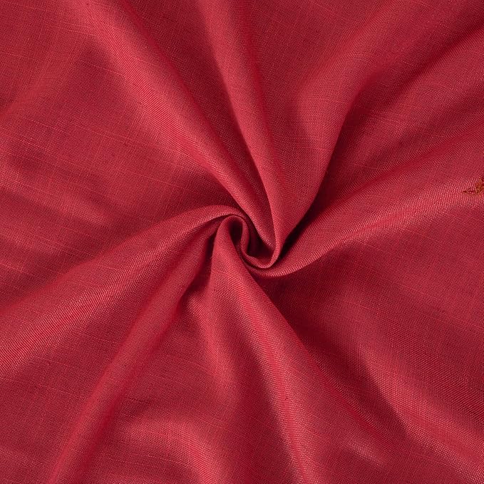 BGment Red Kitchen Curtains 36 Inch Length, Short Semi Sheer Drapes Lightweight Textured Rod Pocket for Bathroom Cafe Windows Over Sink, 2 Panels Set, Each 42 Inch Wide