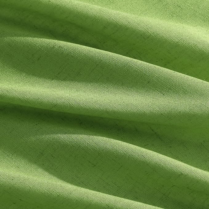 Nanspring Lime Green Linen Blend Light Filtering Back Tab Curtains 108 Inches Long, Semi Sheer Privacy Drapes for Living Room & Bedroom, 52x108 inch, 2 Panels