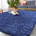 OLANLY 6x7 Area Rugs for Living Room Bedroom, Machine Washable Soft Fluffy Shaggy Bedside Rug, Indoor Floor Carpet for Kids Girls and Boys, Dorms, Nursery Rooms, Home Decor Aesthetic, Navy Blue