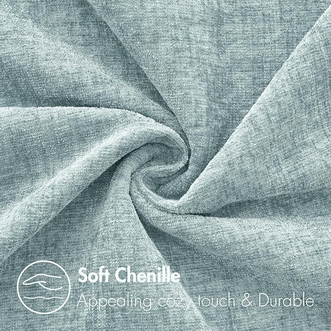 MIULEE Pack of 2 Light Blue Throw Pillow Covers 18x18 Inch Soft Chenille Pillow Covers for Sofa Living Room Spring Home Decor Couch Solid Dyed Cases