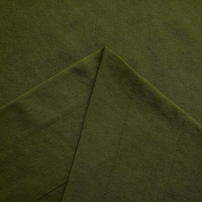 DWCN Olive Green Sheer Curtains Semi Transparent Voile Rod Pocket Curtains for Bedroom and Living Room, 42 x 63 inches Long, Set of 2 Panels