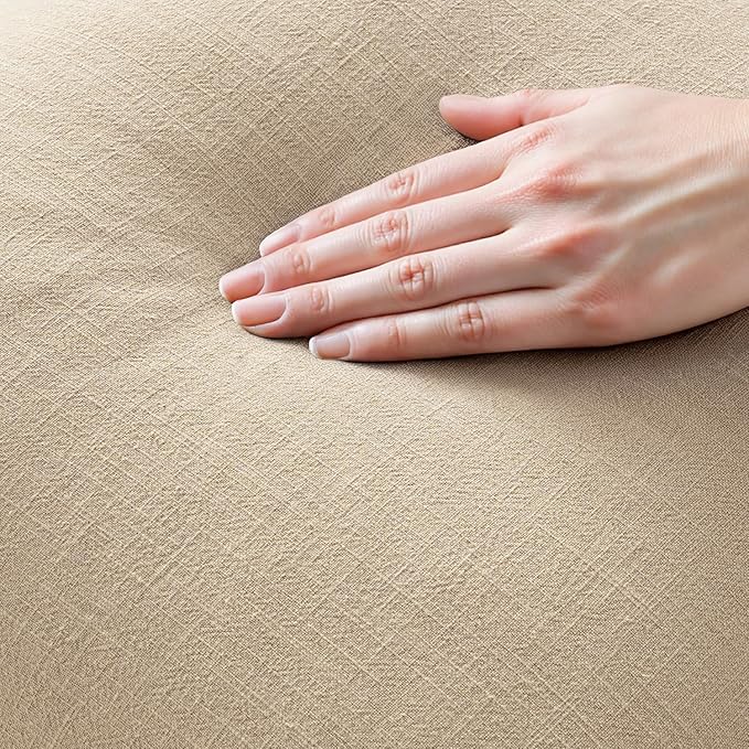 MIULEE Decorative Throw Pillow Covers Neutral Linen Fringe Throw Pillows Euro Shams Set of 2 Beige Boho Farmhouse Cushion Covers for Couch Sofa Bed Living Room Spring Home Decor 24x24 Inch