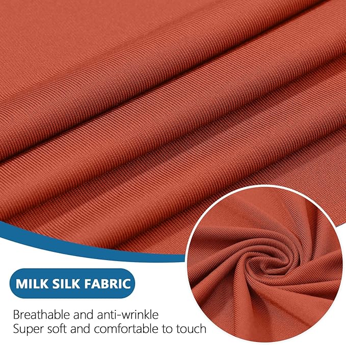 hyha Milk Silk Couch Cushion Covers, Soft Magic Sofa Covers Washable for 2 Cushion Couch, Stretch Sectional Outdoor Cushion Covers for Patio Furniture with Elastic Bottom(Medium, Rust)