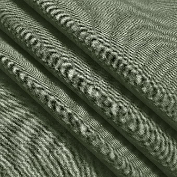 Olive Green Kitchen Cafe Curtains 45 Inch Length 2 Panel Set Back Tab Rod Pocket Semi Sheer Light Filtering Short Curtain Farmhosue Small Curtains for Basement Window Bathroom Living Room 52x45