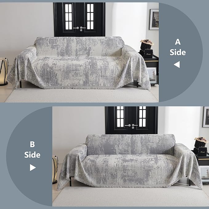 MYSKY HOME Couch Cover for Sectional Sofa Set Furniture Sofa Cover Washable for Dog Cat Pet Couch Cover 3 Cushion Couch Sofa Chenille Couch Protector Multi-Use Couch Covers Blanket,71" X134"