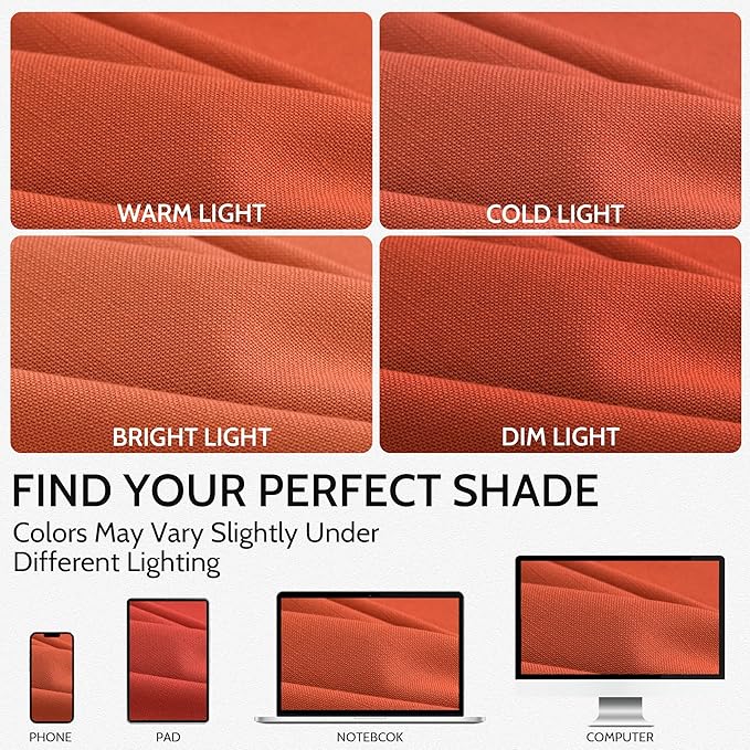 Bright Orange Curtains 63 Inches Long 2 Panel Sets for Living Room Bedroom, Light Filtering Linen Drapes for Kitchen Windows Rod Pocket or Back Tab Curtain,Semi Sheer 52x63