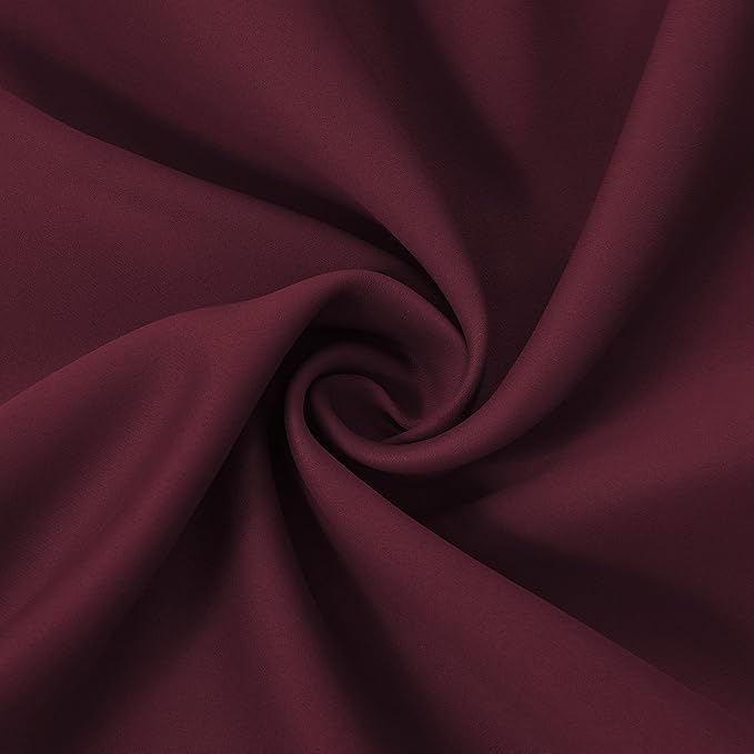 LEMOMO Blackout Curtains 52 x 45 inch/Burgundy Red Curtains Set of 2 Panels/Thermal Insulated Room Darkening Bedroom Curtains