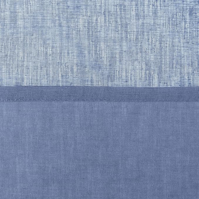 DWCN Sheer Curtains Semi Transparent Voile Rod Pocket Curtains for Bedroom and Living Room, Dusty Blue, 52 x 54 inches Long, Set of 2 Panels