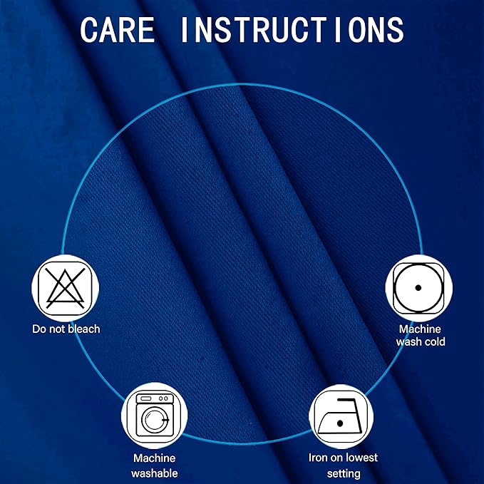 LEMOMO Blackout Curtains 52 x 84 inch/Royal Blue Curtains Set of 2 Panels/Thermal Insulated Room Darkening Bedroom Curtains