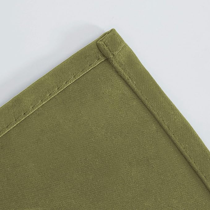 LEMOMO Blackout Curtains 38 x 84 inch/Olive Green Curtains Set of 2 Panels/Thermal Insulated Room Darkening Bedroom Curtains