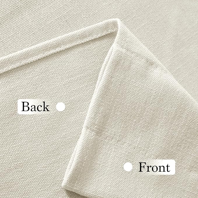 RYB HOME Short Kitchen Valances Thick Faux Linen Blended 2 Panels, Privacy Protect Small Window Treatment for Bedroom Bathroom, Rod Pocket, Linen, W 52 x L 18 inch