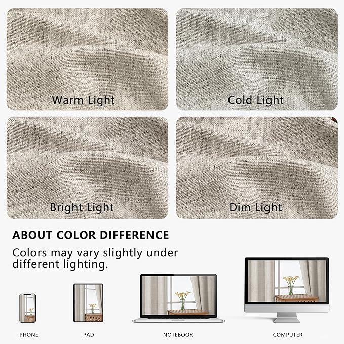 OVZME Valance for Windows, Light Filtering Faux Linen Textured Small Short Valance Kitchen Curtain, Dual Rod Pocket Top Short Window Curtain for Bathroom Basement Farmhouse, 60Wx16L Inch, Linen Color