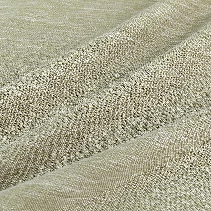 MYSKY HOME Sage Green Living Room Curtains 95 Inches Long Semi Sheer Drapes Light Filtering for Sliding Glass Door Window Treatments Soft Linen Look Country Farmhouse Style, 50" x 95", 2 Pieces