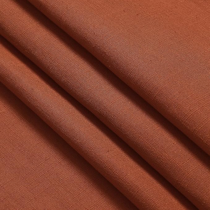 Terracotta Boho Curtains for Bedroom Back Tab Rod Pocket Semi Sheer Linen Curtains 90 Inches Long 2 Panel Set Light Filtering Neutral Brick Burnt Orange Farmhouse Curtain for Living Room 40x90