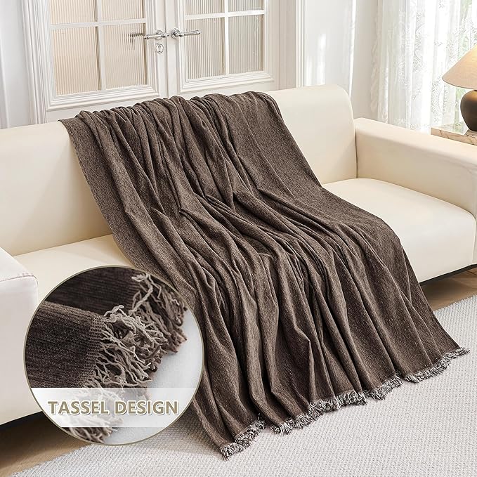 MYSKY HOME Oversized Armchair Couch Cover for 1 Cushion Couch, Washable Sofa Protector, Chair Couch Covers Sofa Covers Sofa Throws Sofa Slipcovers Futon Cover for Pet, Kid, 71"X91", Chocolate