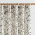 jinchan Floral Curtains 96 Inches Long Black Flower Linen Farmhouse Curtain for Living Room French Country Vintage Curtain Rod Pocket Curtains Set 2 Panels Balck Floral Printed