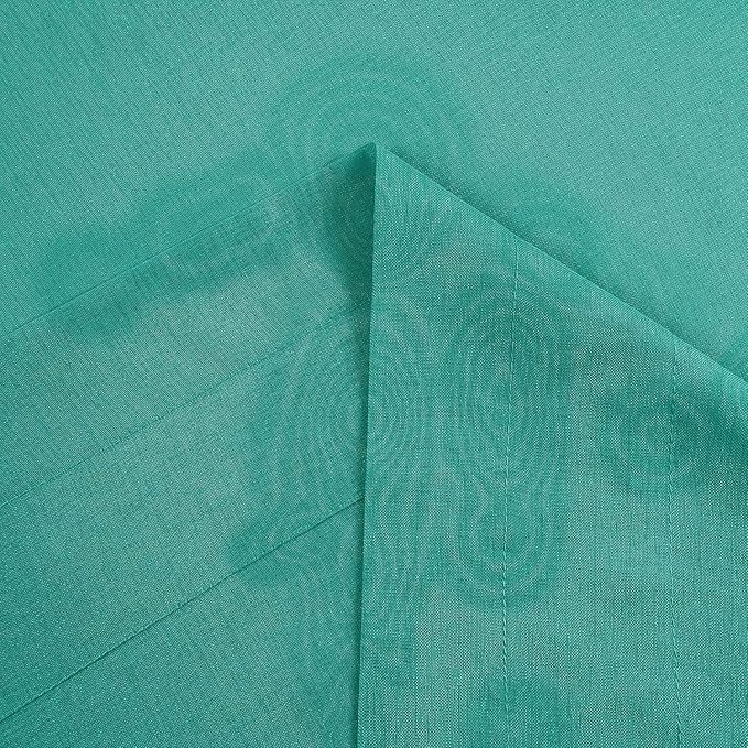 DWCN Teal Sheer Curtains for Kitchen Windows - Rod Pocket Semi Transparent Voile Tier Curtains for Bedroom, Living Room, Farmhouse, 36 x 36 inches Long, Set of 2 Panels