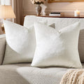 GIGIZAZA Beige Velvet Pillow Covers: Pack of 2 Throw Pillows Soft Solid Covers 16x16 - Decorative Modern Couch Small Cushion Covers,Living Room,Bedroom,Sofa