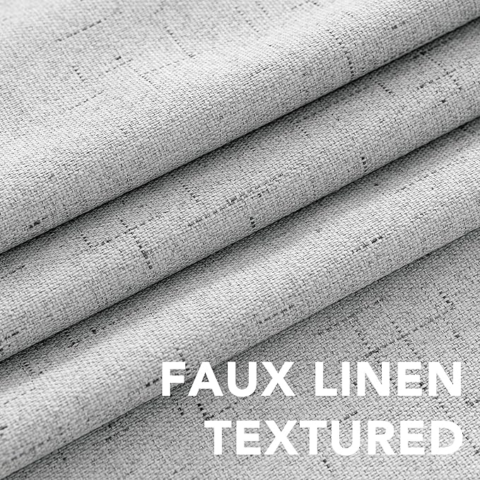 H.VERSAILTEX 100% Blackout Curtains for Bedroom Thermal Insulated Linen Textured Curtains Heat and Full Light Blocking Drapes Living Room Curtains 2 Panel Sets, Glacier Gray, 52x108 Inch